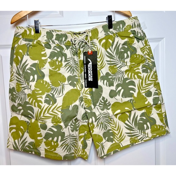 Mountain Khakis Other - NWT Mountain Khakis Poplin Deck Shorts XL Leaf Print Stretch 7" Inseam Summer